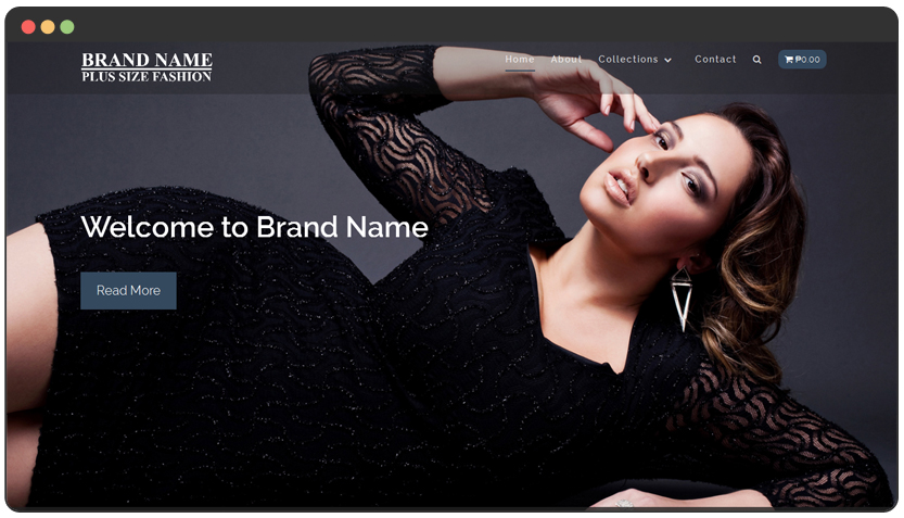 portfolio Plus-Size Fashion Website + e-Commerce