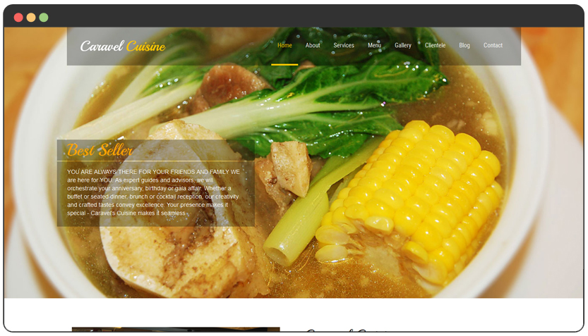 portfolio Food Catering Website