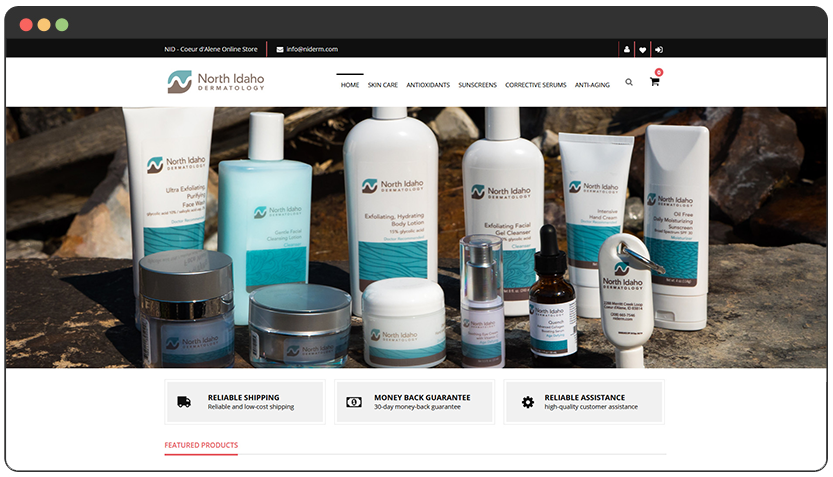 portfolio Online Store for Medical & Dermatological Care Services Provider