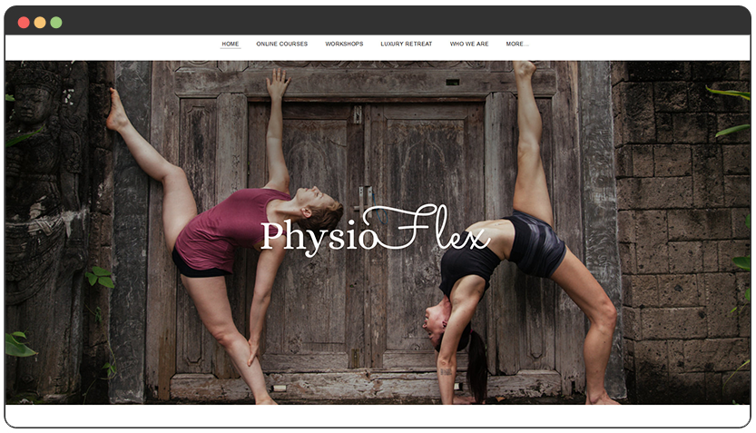 portfolio Contortionist and Physiotherapist Website