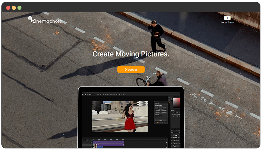 portfolio Landing Page + ecom for Cinemagraphs Photoshop Extension